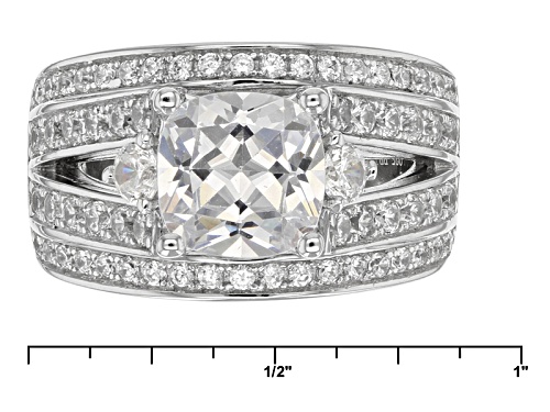Bella Luce ® 6.39ctw Diamond Simulant Rhodium Over Sterling Silver Ring (3.54ctw Dew) - Size 12