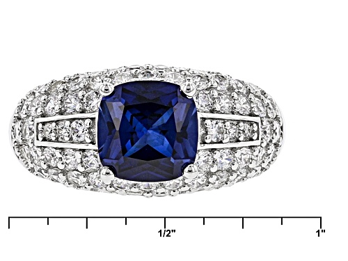 Bella Luce ® 4.64ctw Lab Created Sapphire And White Diamond Simulants Rhodium Over Sterling Ring - Size 10