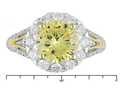 Bella Luce ® 6.29ctw Diamond Simulants Rhodium Over Sterling & 18k Yellow Gold Accent Plating Ring - Size 5