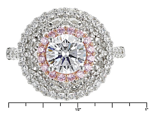 Bella Luce ® 3.35ctw Diamond Simulants Rhodium & 18k Rose Gold Over Sterling Silver Ring - Size 10