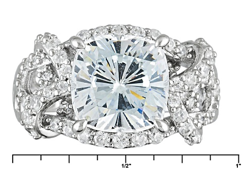 Bella Luce ® 8.62ctw Diamond Simulant Rhodium Over Sterling Silver Ring (4.64ctw Dew) - Size 11