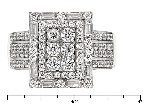 Bella Luce ® 2.77ctw White Diamond Simulant Rhodium Over Sterling Silver Ring (1.40ctw Dew) - Size 12