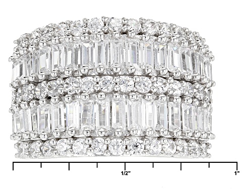 Bella Luce ® 4.67ctw White Diamond Simulant Rhodium Over Sterling Silver Ring (3.23ctw Dew) - Size 5