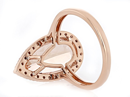 5.50ct Cor-de-Rosa Morganite™ with 0.21ctw Champagne Diamond 10k Rose Gold Ring - Size 6