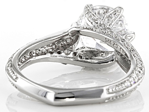 Bella Luce ® Dillenium Cut 5.53ctw, Rhodium Over Sterling Silver Ring - Size 10