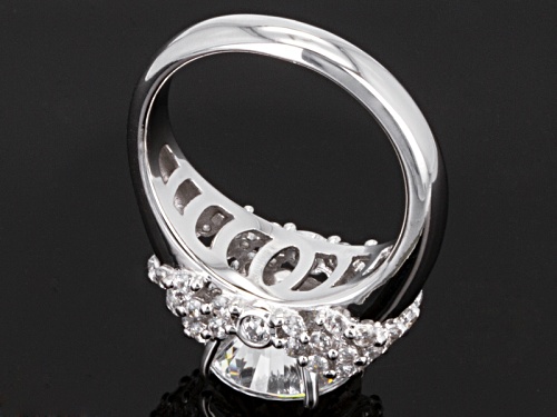 Bella Luce ® Dillenium Cut 7.38ctw Round Rhodium Over Sterling Silver Ring (4.65ctw Dew) - Size 6