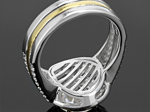 Bella Luce ® 3.99ctw Dillenium Cut Rhodium Over Sterling Silver & Eterno ™ Yellow Ring - Size 5