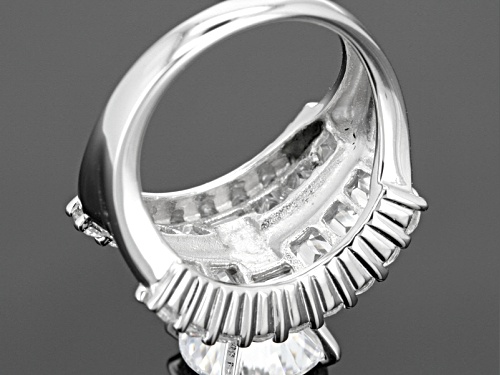 Bella Luce ® Dillenium Cut 10.50ctw Rhodium Over Sterling Silver Ring (5.38ctw Dew) - Size 8