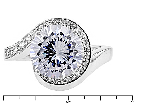Bella Luce ® Dillenium Cut 6.55ctw Rhodium Over Sterling Silver Ring (4.17ctw Dew) - Size 10