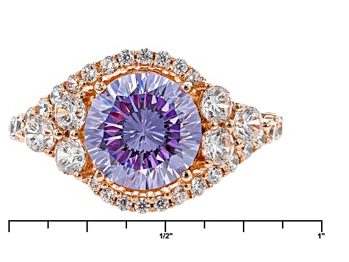 Bella Luce ® Dillenium Cut 6.47ctw Lavender And White Diamond Simulants Eterno ™ Rose Ring - Size 10