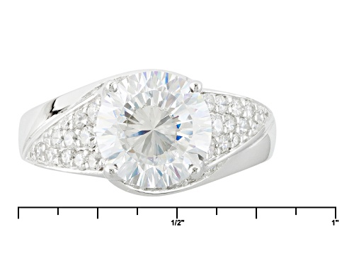 Bella Luce® Dillenium Cut 5.57ctw Diamond Simulant Rhodium Over Sterling Silver Ring (3.30ctw Dew) - Size 10