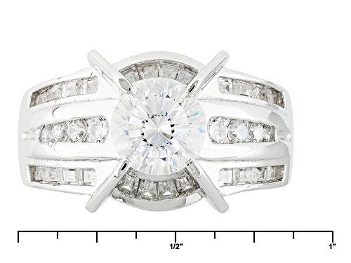 Bella Luce® Dillenium Cut 3.64ctw Diamond Simulant Rhodium Over Sterling Silver Ring (2.01ctw Dew) - Size 8