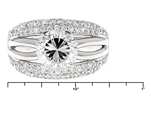Bella Luce® Dillenium Cut 4.33ctw Diamond Simulant Rhodium Over Sterling Silver Ring (2.78ctw Dew) - Size 10