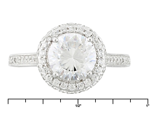 Bella Luce® Dillenium Cut 4.37ctw Diamond Simulant Rhodium Over Sterling Silver Ring (2.82ctw Dew) - Size 8