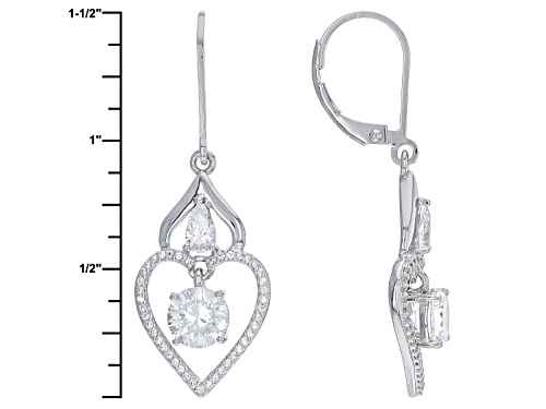 Bella Luce ® Dillenium Cut 3.84ctw Diamond Simulant Rhodium Over Silver Earrings (2.39ctw Dew)