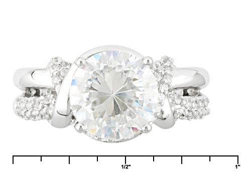 Bella Luce® Dillenium Cut 5.18ctw Diamond Simulant Rhodium Over Sterling Silver Ring (3.13ctw Dew) - Size 8