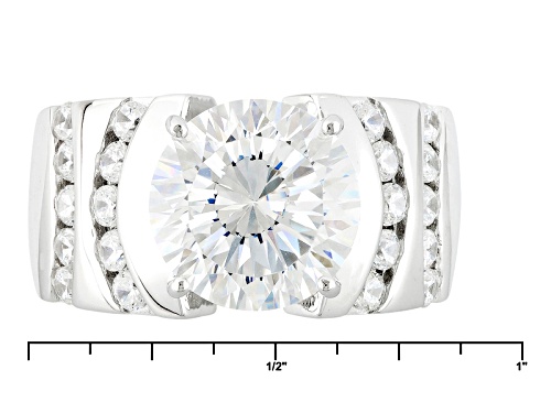 Bella Luce® Dillenium Cut 7.20ctw Diamond Simulant Rhodium Over Sterling Silver Ring (4.47ctw Dew) - Size 7