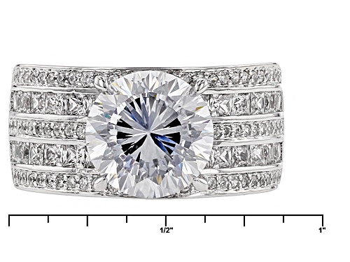 Bella Luce ® 8.45ctw Dillenium Diamond Simulant Rhodium Over Sterling Silver Ring (5.70ctw Dew) - Size 8