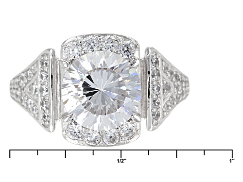 Bella Luce ® 6.10ctw Dillenium Diamond Simulant Rhodium Over Sterling Silver Ring (3.65ctw Dew) - Size 10