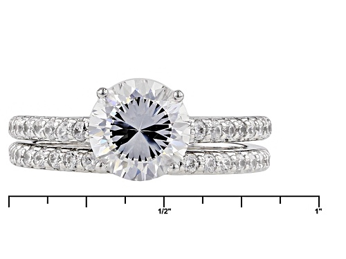 Bella Luce ® 4.26ctw Dillenium White Diamond Simulant Rhodium Over Sterling Silver Ring With Band - Size 8