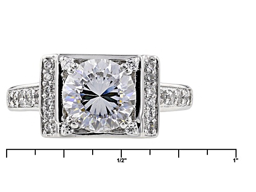 Bella Luce ® Dillenium Cut 3.73ctw Diamond Simulant Rhodium Over Sterling Ring (2.38ctw Dew) - Size 9
