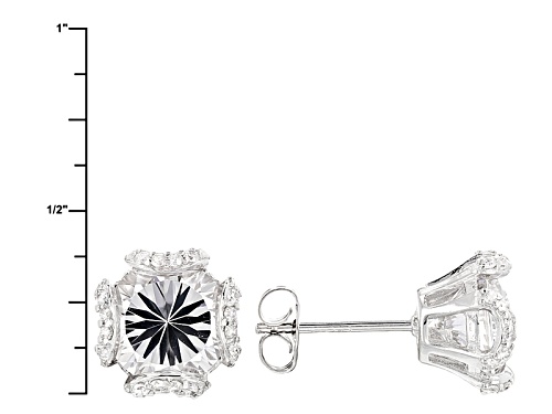 Bella Luce ® 6.68ctw Dillenium White Diamond Simulant Rhodium Over Sterling Silver Earrings