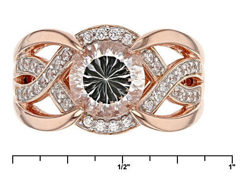 Bella Luce® Dillenium Cut 3.69ctw Diamond Simulant Eterno ™ Rose & Rhodium Over Sterling Ring - Size 8