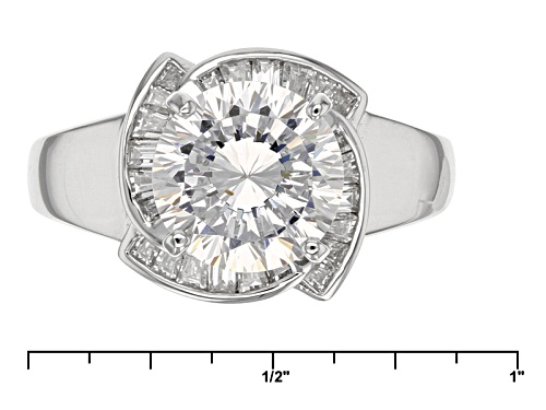Bella Luce® Dillenium Cut 5.19ctw Diamond Simulant Rhodium Over Sterling Silver Ring (3.28ctw Dew) - Size 8