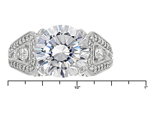 Bella Luce ® Dillenium 6.87ctw Diamond Simulant Rhodium Over Sterling Silver Ring (4.37ctw Dew) - Size 7