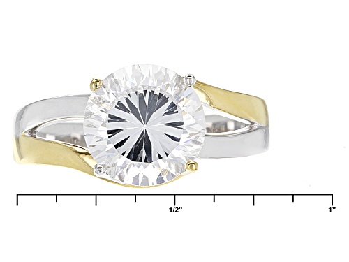 Bella Luce®Dillenium Cut 4.59ctw Diamond Simulant Rhodium Over Sterling & Eterno ™ Yellow Ring - Size 10