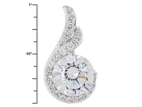 Bella Luce ® Dillenium Cut 6.84ctw Rhodium Over Sterling Silver Pendant With Chain (4.30ctw Dew)
