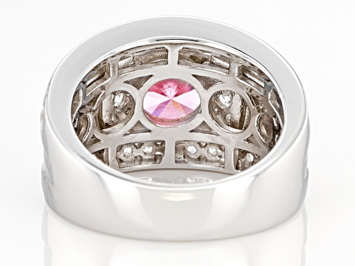 Bella Luce ® Pink and White Diamond Simulants 7.44ctw Rhodium Over Silver Ring (4.21ctw DEW) - Size 7