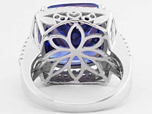 Bella Luce® Esotica ™ 24.68ctw Tanzanite & Diamond Simulants Rhodium Over Silver Ring - Size 6