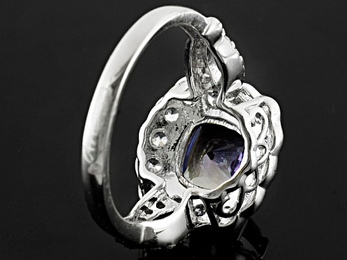 Bella Luce® Esotica™ 4.42ctw Alexandrite & White Diamond Simulants Rhodium Over Silver Ring - Size 7