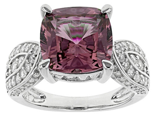 Bella Luce ® Esotica ™ 7.04ctw Alexandrite And White Diamond Simulants Rhodium Over Silver Ring - Size 10