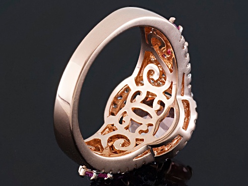Bella Luce®Esotica™3.95ctw Morganite/Diamond Simulants/Lab Created Sapphire Eterno™Rose Ring - Size 5