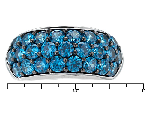 Bella Luce ® Esotica ™ 4.90ctw Neon Apatite Siimulant Rhodium Over Sterling Silver Ring - Size 6