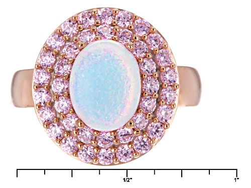 Bella Luce ® Esotica ™ 4.17ctw Lab Created Opal & Diamond Simulant Eterno ™ Rose Ring - Size 8