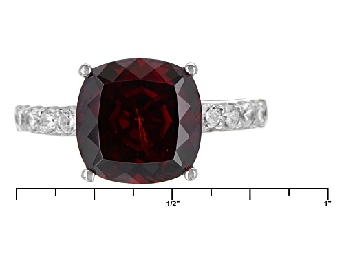 Bella Luce® Esotica™ 10.04ctw Garnet & Diamond Simulants Rhodium Over Sterling Ring - Size 7