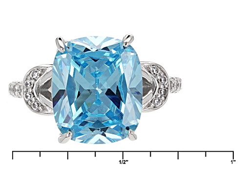 Bella Luce® Esotica ™10.12ctw Neon Apatite & White Diamond Simulants Rhodium Over Sterling Ring - Size 11