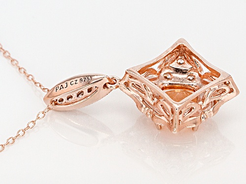 Bella Luce®Esotica™1.68ctw Morganite & Diamond Simulants Eterno™Rose Pendant With Chain