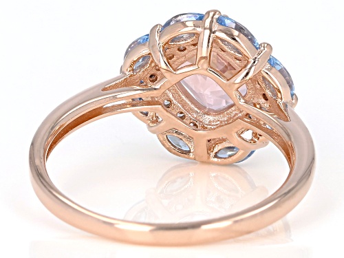 Bella Luce ® 2.50CTW Esotica ™ Morganite, Aqua, And White Diamond Simulants Eterno ™ Rose Ring - Size 11