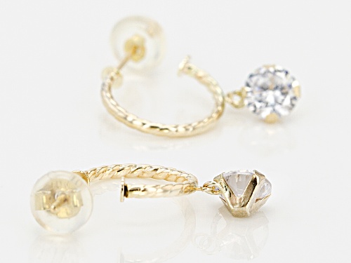 Bella Luce ® 1.60ctw White Diamond Simulant 10k Yellow Gold Earrings (1.00ctw Dew)