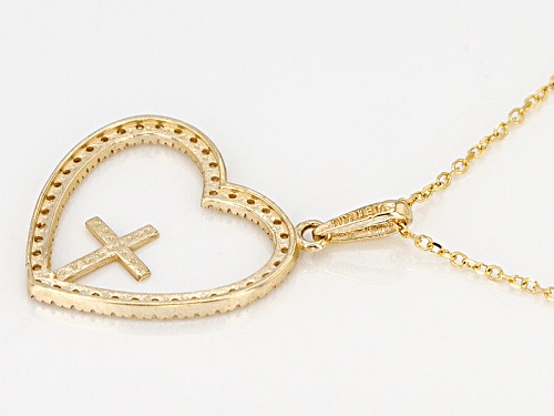 Bella Luce ® .36ctw 10k Yellow Gold Heart/Cross Pendant With Chain (.20ctw Dew)