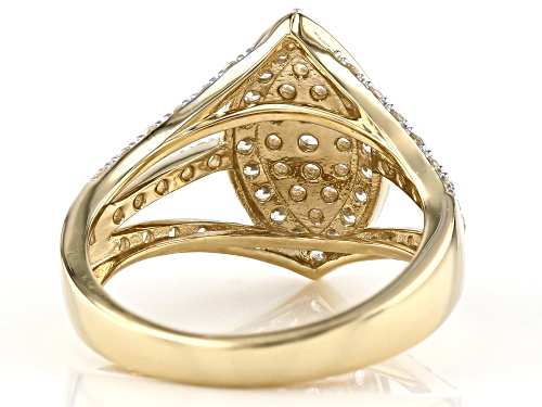 Bella Luce ® 1.62ctw White Diamond Simulant 10K Yellow Gold Ring (0.78ctw DEW) - Size 7