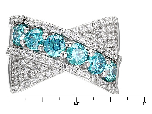 Bella Luce ® 4.43ctw Rhodium Over Sterling Silver Ring With Mint Swarovski ® Zirconia - Size 7