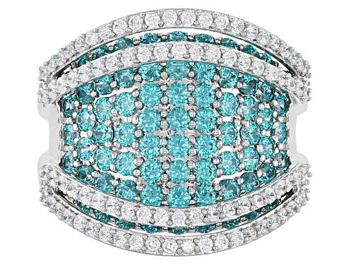 Bella Luce ® 5.56ctw Rhodium Over Sterling Silver Ring With Mint Swarovski ® Zirconia - Size 5