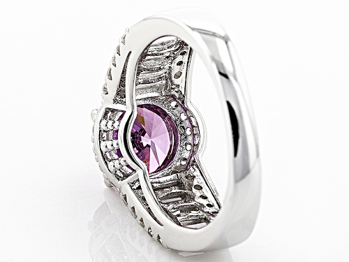 Bella Luce ® 5.71ctw Rhodium Over Silver Ring With Fancy Purple  Zirconia - Size 7