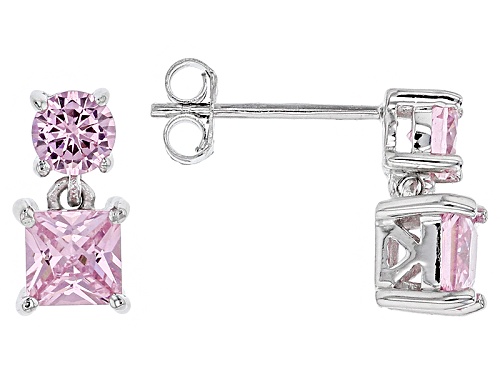 Bella Luce ®7.04ctw Lavender,White,& Pink Dia Simulants Rhodium Over Silver Earrings Set Of 3