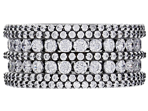 Bella Luce ® 5.93CTW White Diamond Simulant Black Rhodium Over Sterling Silver Ring (3.15CTW DEW) - Size 6